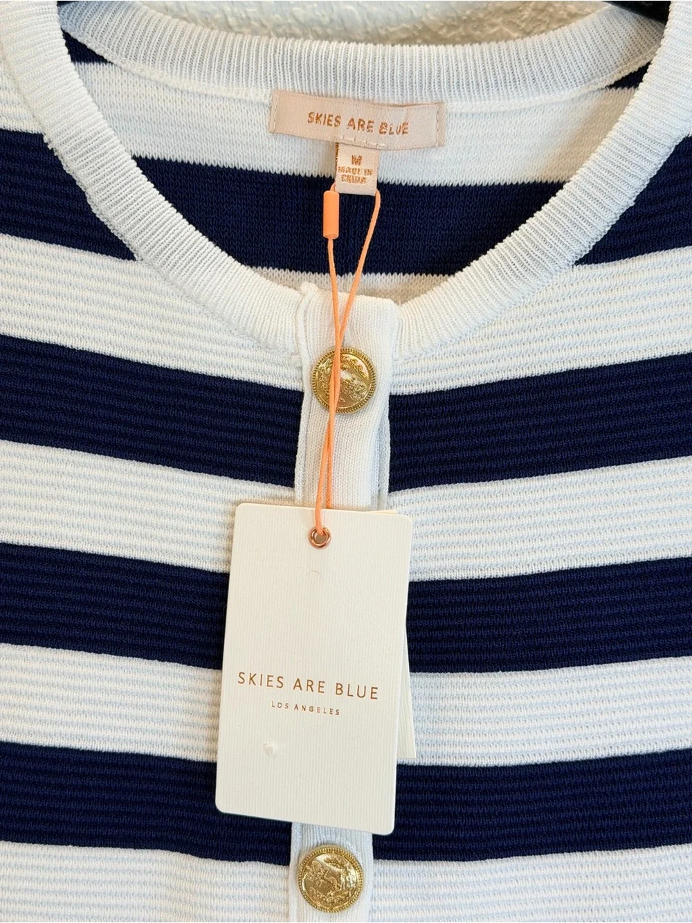 Skies Are Blue Sailor Stripe Knit Sweater Vest Short Set in Navy/White NWT! sz M